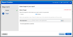 Qualys WAS - Select Target of Report - WebApp